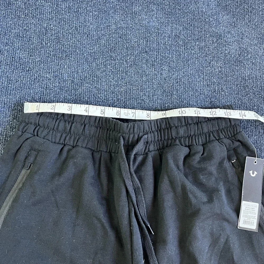 True Religion‎ Pants Mens Small Black Joggers Loungewear Gold Logo Sweatpants